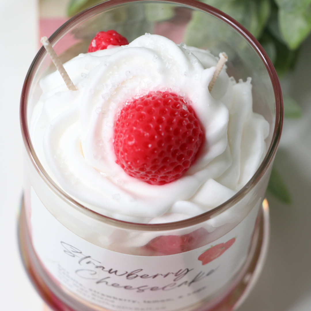 Strawberry Cheesecake Dessert Candle